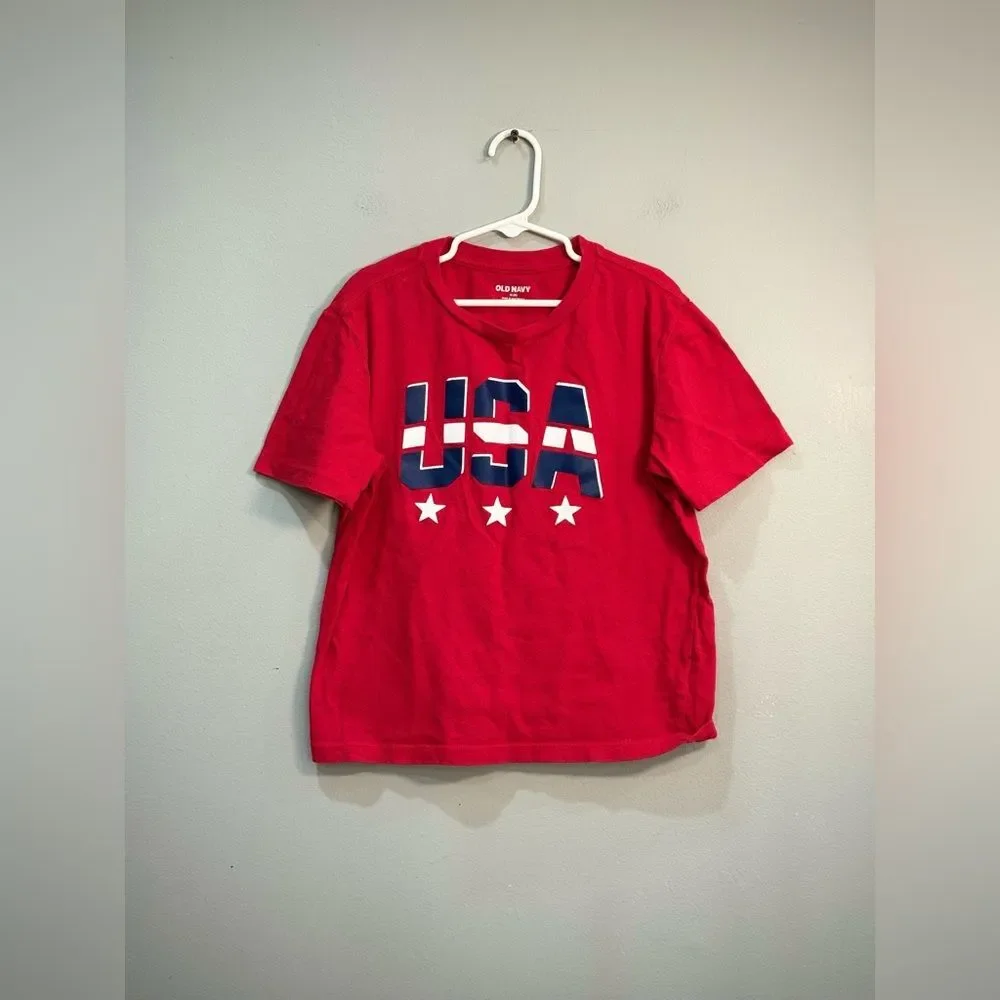 SALE! Kids’ Red Old Navy Patriotic USA S/S Tee Size M (8) EUC